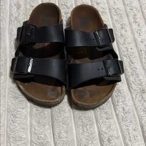 Kids Black Arizona Birkenstocks Sandals